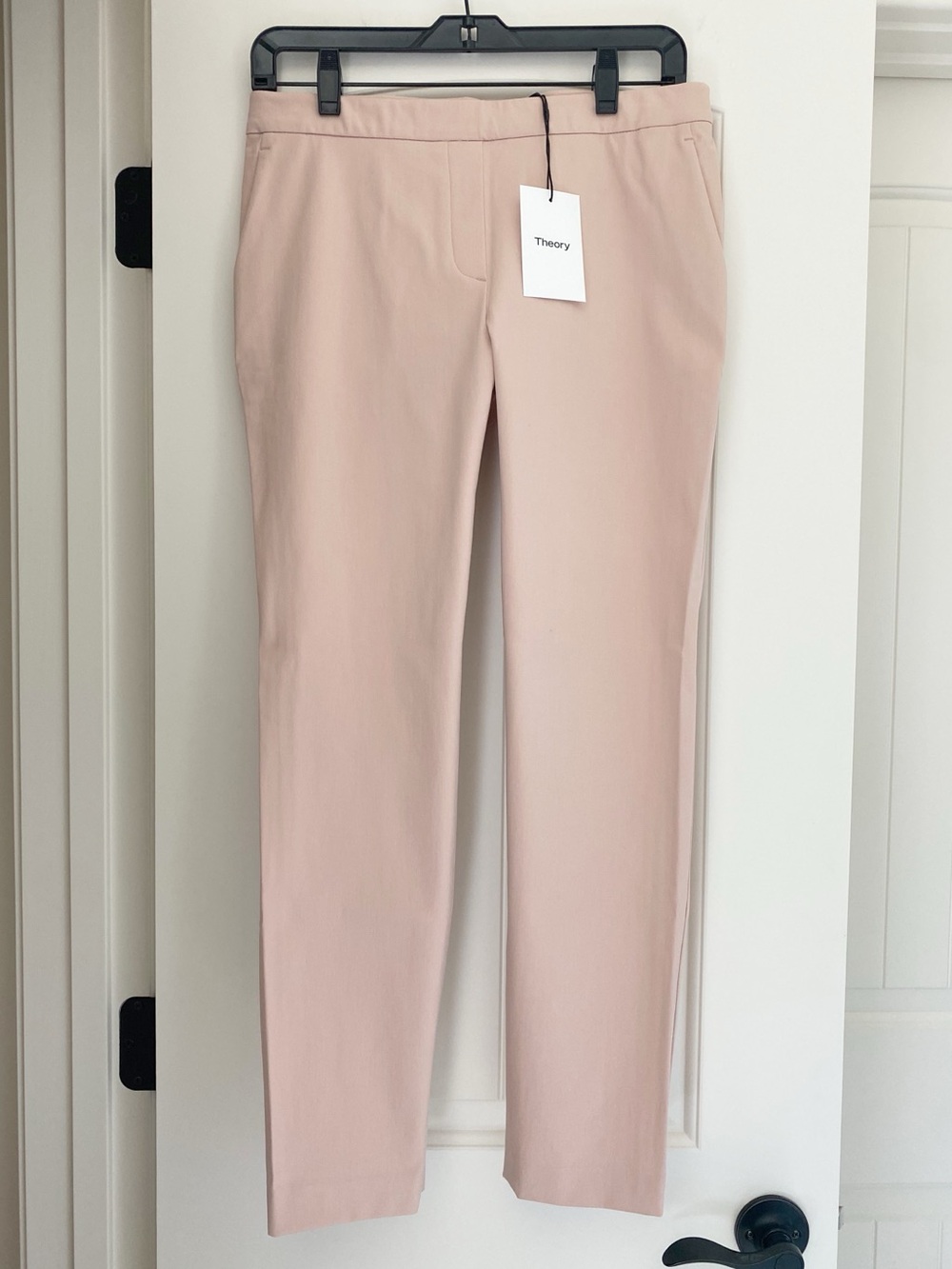 NEW Theory Peach Rose Approach Thaniel Cropped Pull On Trousers Size 6